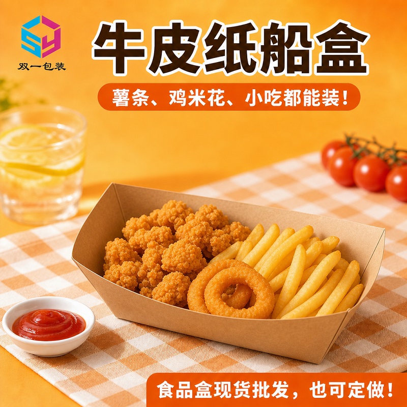 现货批发牛皮纸船盒